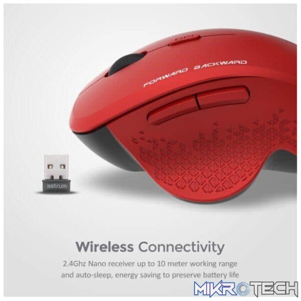 6B Wireless Optical Mouse - MW280 Red - Image 3